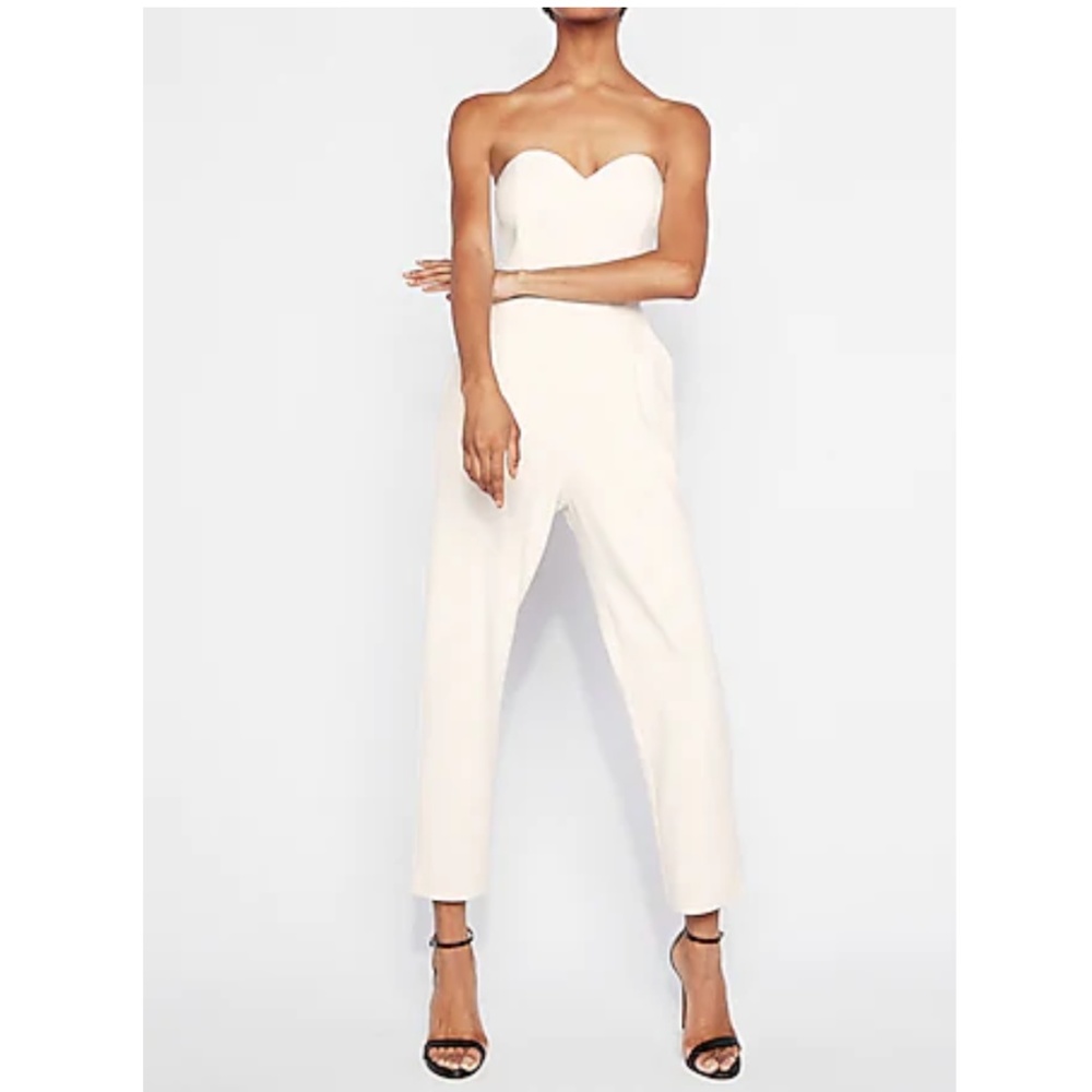 Express strapless sweetheart neckline jumpsuit